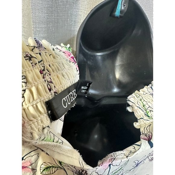 Blouse mock flowers tunic t top beige pink - Picture 5 of 6